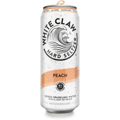 White Claw Hard Seltzer Peach, 19.2 Fl Oz Can, 5% Abv
