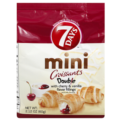 7Days 7 Days Croissants, With Cherry & Vanilla Flavor Fillings, Double, Mini