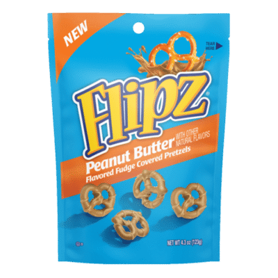 DeMet’s Flipz Peanut Butter Flavored Fudge Covered Pretzels 123 G
