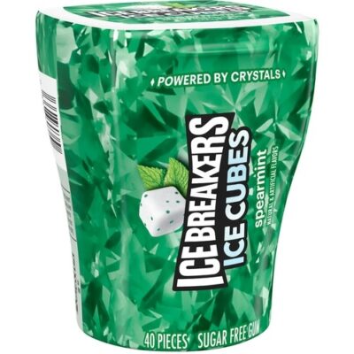 Ice Breakers Cubes Sugar Free Chewing Gum Bottle Spearmint