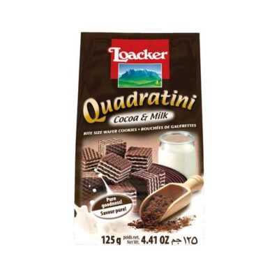 Loacker Wafer Cookies, Cocoa & Milk, Bite Size 125 G