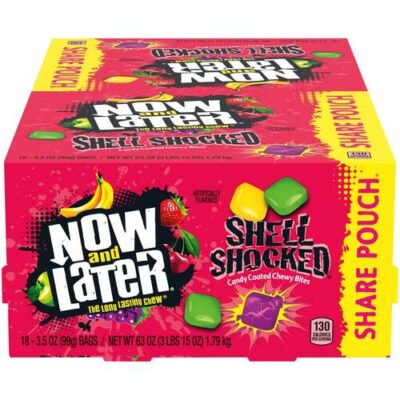 Now & Later SHELL SHOCKED Candy Coated Chewy Bites 18-3.5 Oz. Bags
