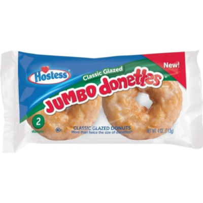 Hostess Jumbo Donettes Glazed Strawberry Donuts Twin Pack 113g
