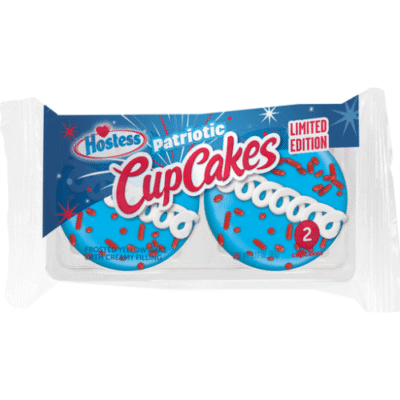 Hostess Star Spangled Frosted Yellow Cake With Creamy Filling Cupcakes