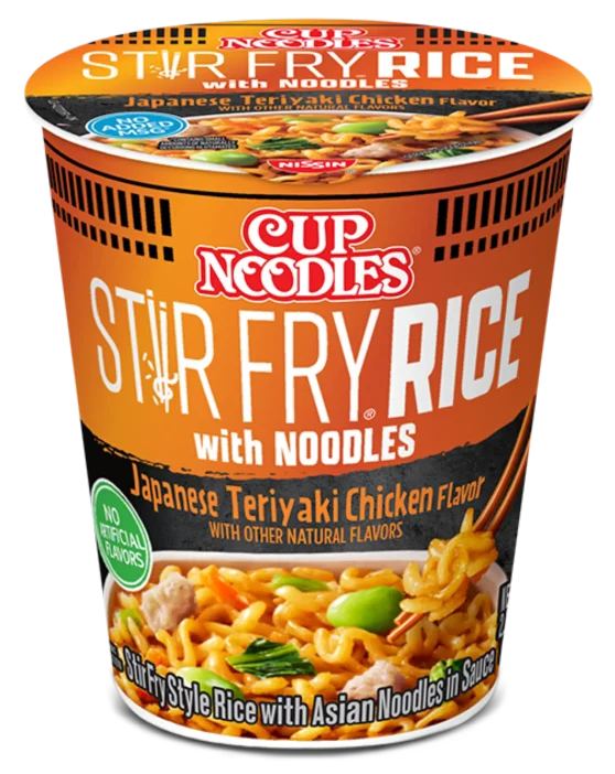 Nissin Cup Noodles Stir Fry Rice with Noodles Japanese Teriyaki Chicken 1 Cup