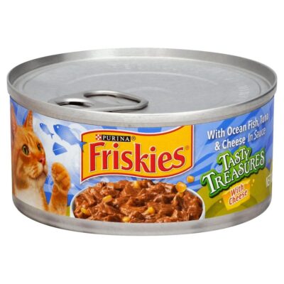 Friskies Purina Tasty Treasures Scallop Flavor With Ocean Fish & Tuna In Sauce Cat Food, 5.5 Oz