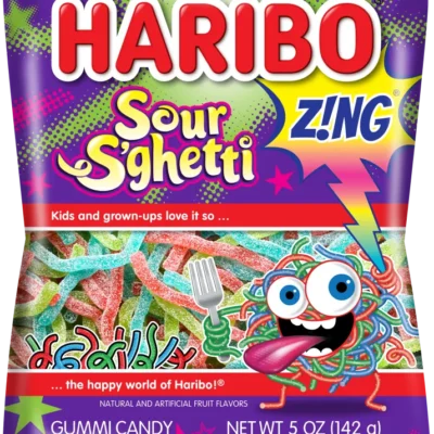 Haribo Z!NG Sour S’ghetti Gummi Candy 5 Oz Bag