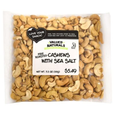 Valued Naturals Fire Roasted With Sea Salt Cashews 7.5 oz